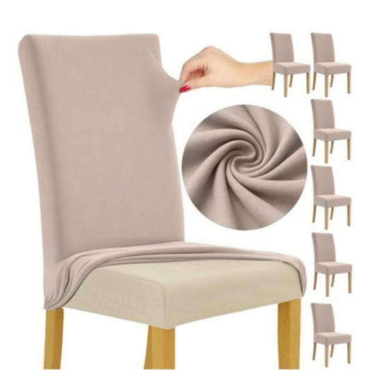 Еластични калъфи за столове Ruhhy, комплект от 6 броя, бежови