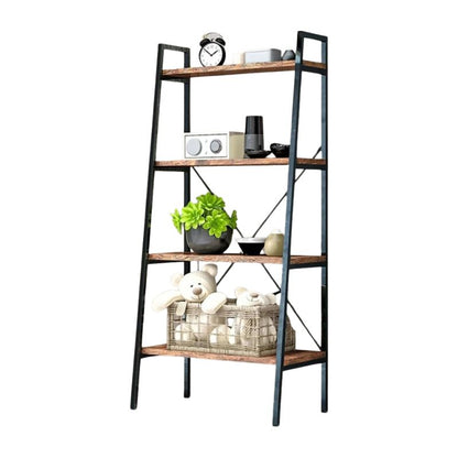 Стояща етажерка стълба, 4 рафта, светлокафява, 60x35x147 см