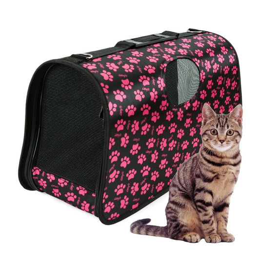 Транспортна чанта за куче/ коте, Черно/розова