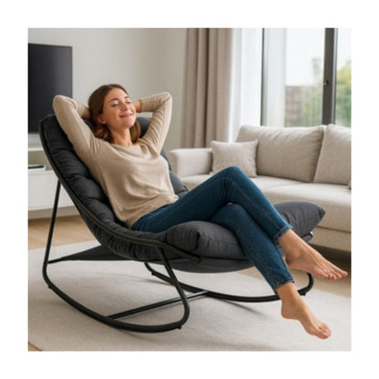 Люлеещо се кресло, черен, 110х80х80 см