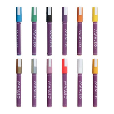 Комплект акрилни маркери Maaleo, 12 цвята