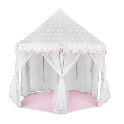 Детска палатка за игра Kruzzel "Дворец", 135х135х140см, Светло сива