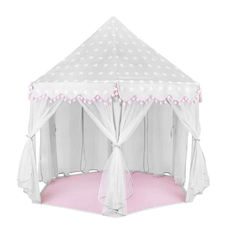 Детска палатка за игра Kruzzel "Дворец", 135х135х140см, Светло сива