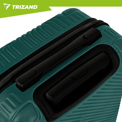 Комплект от 3 броя куфари Trizand, S/M/L, телескопична дръжка, екстра твърд ABS, Тъмно зелени