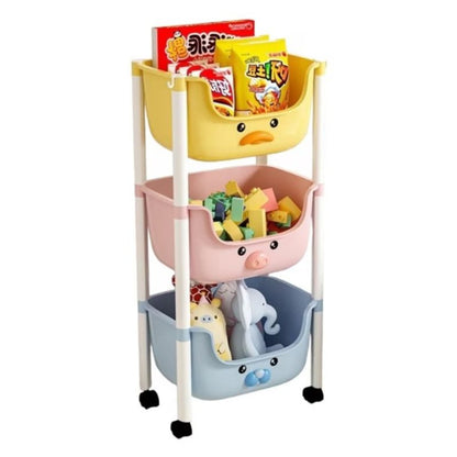 Органайзер за играчки, детски шкаф за съхранение, 3 рафта