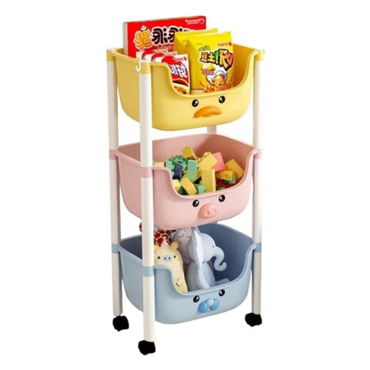 Органайзер за играчки, детски шкаф за съхранение, 3 рафта