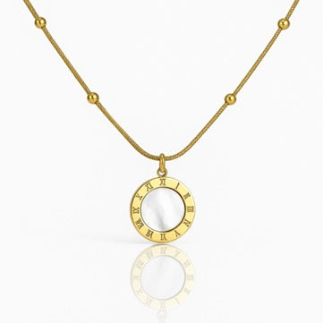 Двустранно колие, стомана с 14-каратово покритие, черен или перлен циферблат