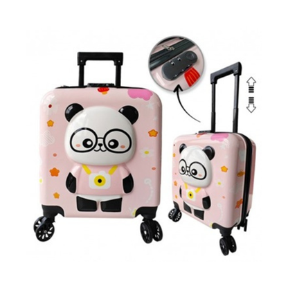 Детски куфар, 3D, ABS, Панда, Розов