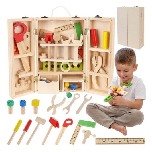 Детски дървен куфар с инструменти
