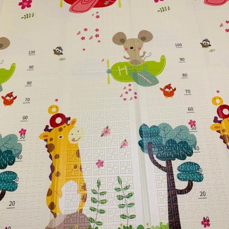 Детско килимче за игра Baby Crawl & Play Пътища и Самолети, 200 х 150 х 1см, включен калъф