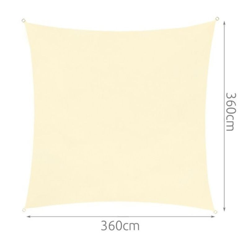 Квадратна тента с UV защита/ сенник, За градина и тераса, 3.6 х 3.6 м