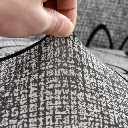 Калъф за ъглов диван, сив с флорални мотиви