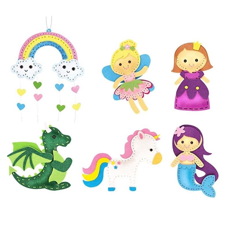 Комплект за занаяти, 6 фигурки от филц, Направи си сам