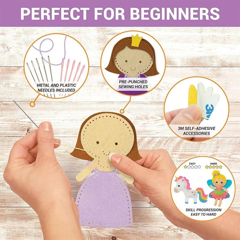 Комплект за занаяти, 6 фигурки от филц, Направи си сам