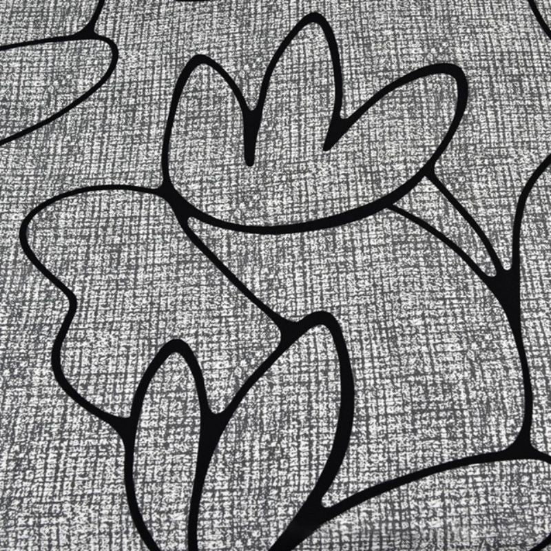 Калъф за ъглов диван, сив с флорални мотиви