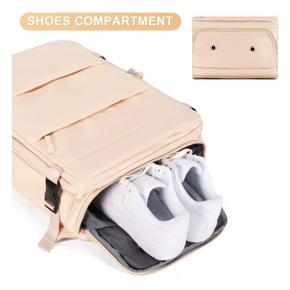 Раница за пътуване с отделение за лаптоп, 31х46х17 см, Бежова