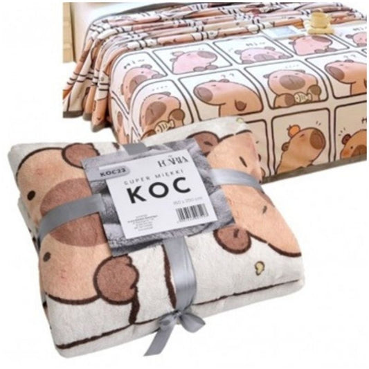 Плюшено одеяло Капибара / Capybara, 150/210 см