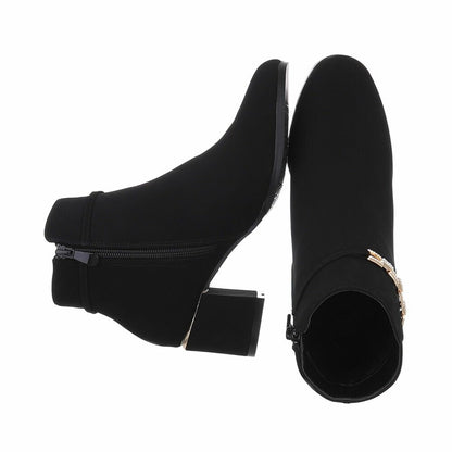 Дамски боти Jenna, еко велур, черни