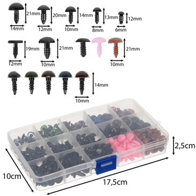 Черни и цветни очи и нослета за плетени играчки MAALEO, амигуруми, 560 части