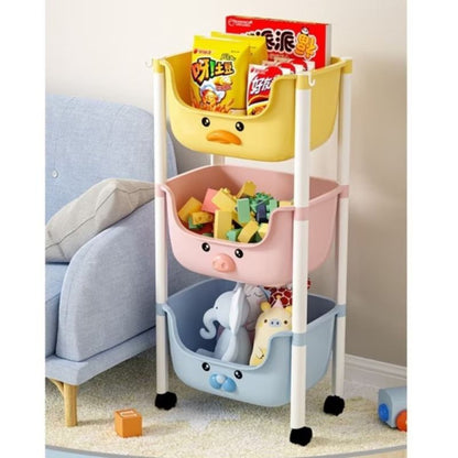 Органайзер за играчки, детски шкаф за съхранение, 3 рафта