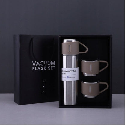 Термос с три чаши, подаръчен комплект, неръждаема стомана