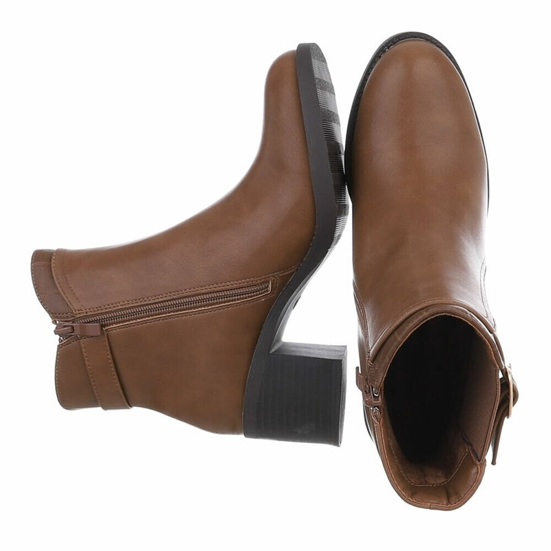 Дамски боти, Еко кожа, Кафяви