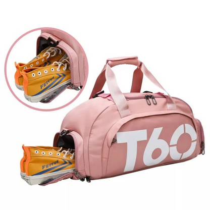Спортен сак/Раница Т60 2 в 1, Розов/бял