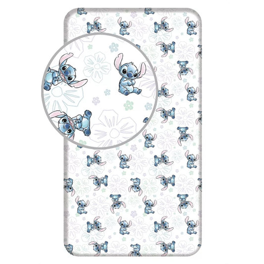 Чаршаф с ластик Lilo and Stitch, 90x200 см, 100% памук
