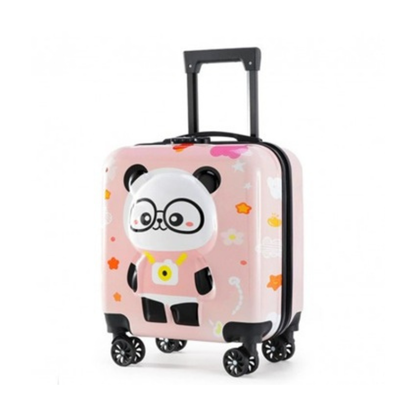 Детски куфар, 3D, ABS, Панда, Розов