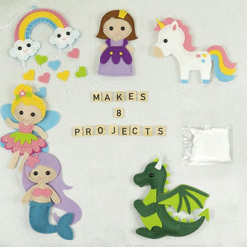 Комплект за занаяти, 6 фигурки от филц, Направи си сам