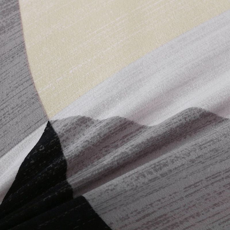 Калъф за ъглов диван, сив с триъгълници