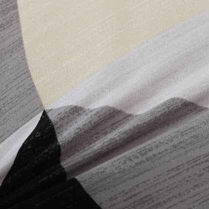 Калъф за ъглов диван, сив с триъгълници