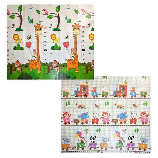 Детско Килимче за Пълзене и Игра от Термоизолираща пяна, 180х200х1 см, Сгъваемо, С Калъф за съхранение