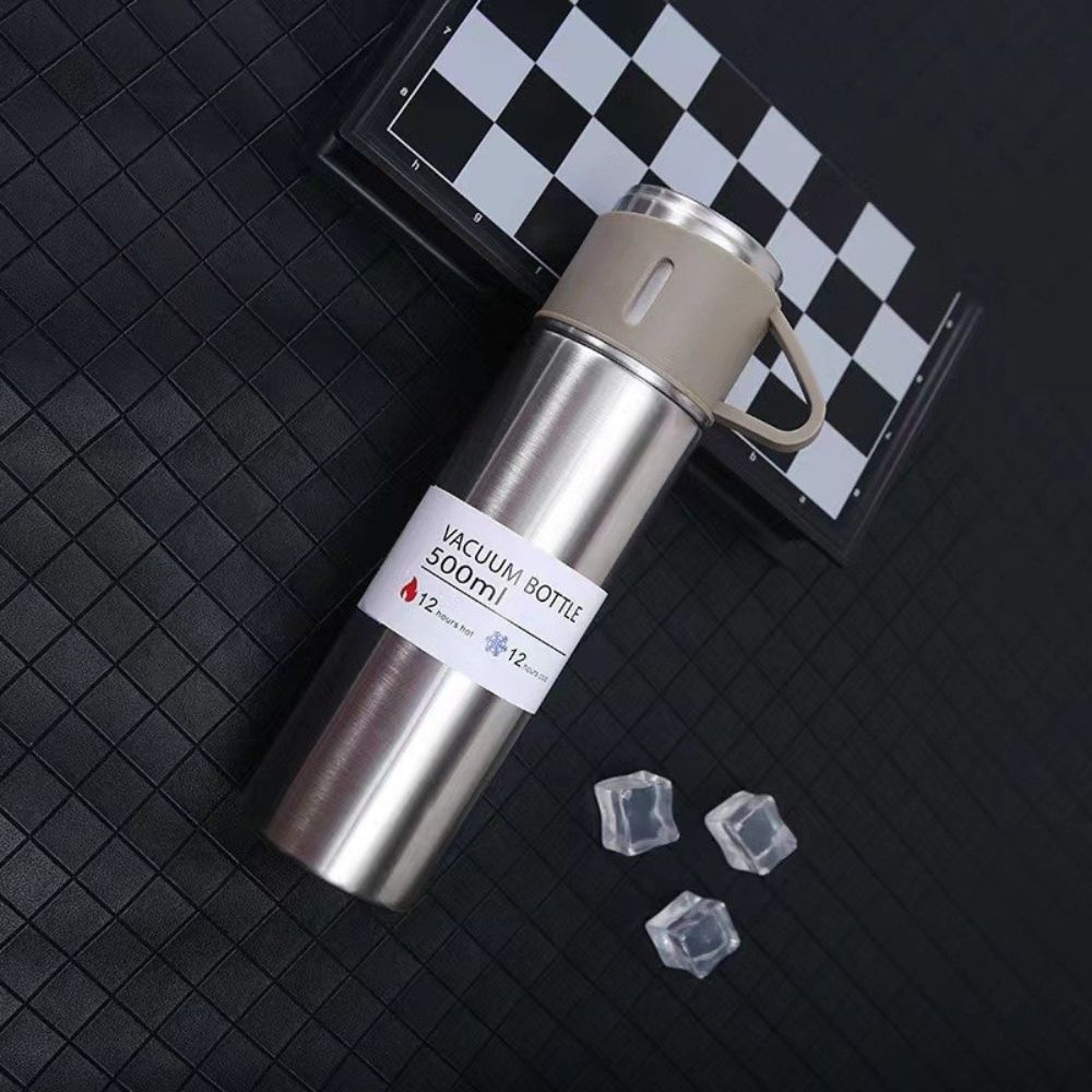 Термос с три чаши, подаръчен комплект, неръждаема стомана