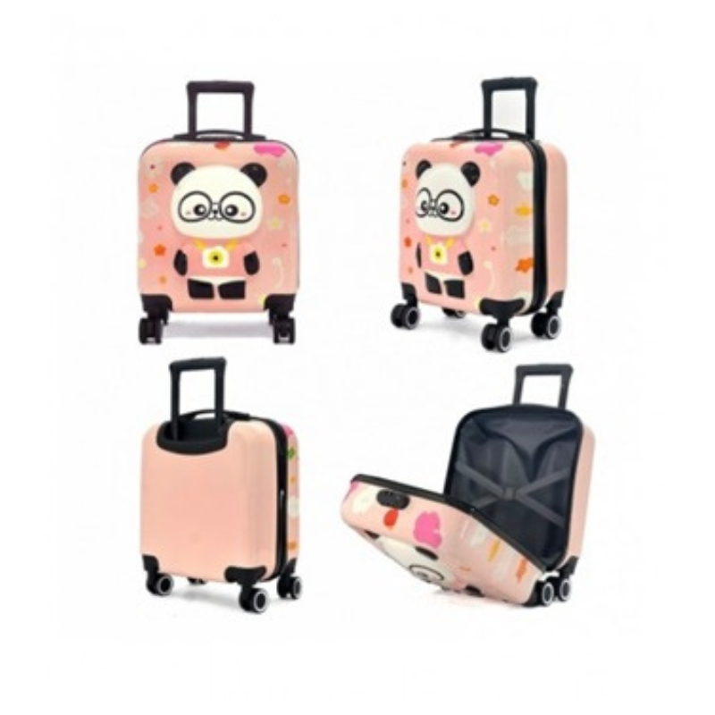 Детски куфар, 3D, ABS, Панда, Розов