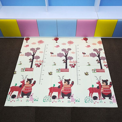 Детско Килимче за Пълзене и Игра от Термоизолираща пяна, 180х200х1 см, Сгъваемо, С Калъф за съхранение