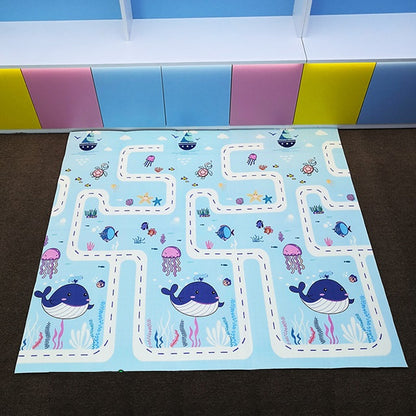 Детско Килимче за Пълзене и Игра от Термоизолираща пяна, 180х200х1 см, Сгъваемо, С Калъф за съхранение