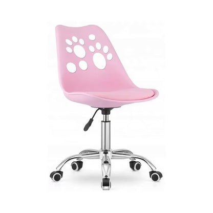 Детски стол, въртящ се, регулируем, с мотив на коте, розов