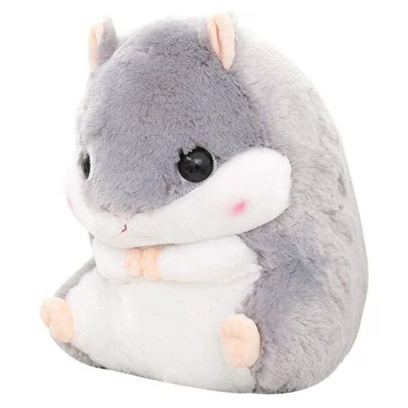 3 в 1 - Плюшена играчка Хамстер, възглавница и одеяло Kruzzel, сиво