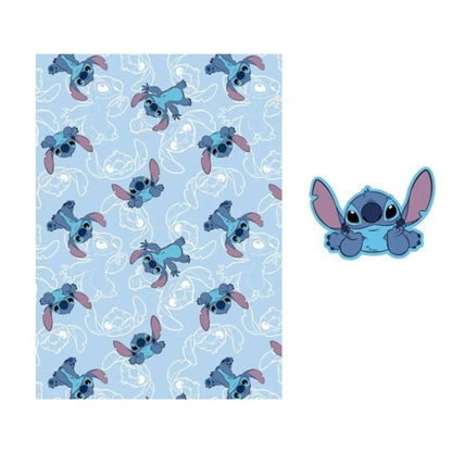 Плюшено одеало Лило и Стич, 100х140 см, с включена декоративна възглавница Стич