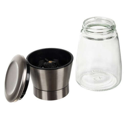 Комплект 2 бр ръчни мелнички за сол и черен пипер, Неръждаема стомана, стъкло