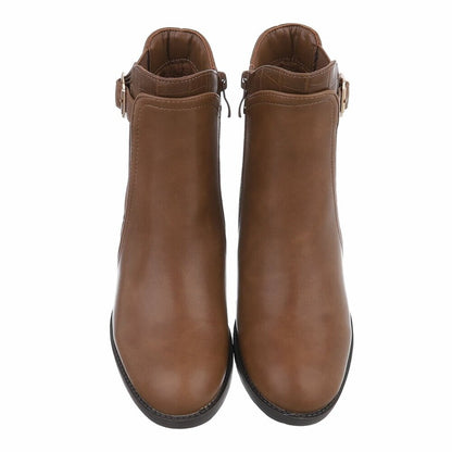 Дамски боти, Еко кожа, Кафяви