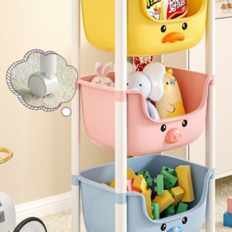 Органайзер за играчки, детски шкаф за съхранение, 3 рафта