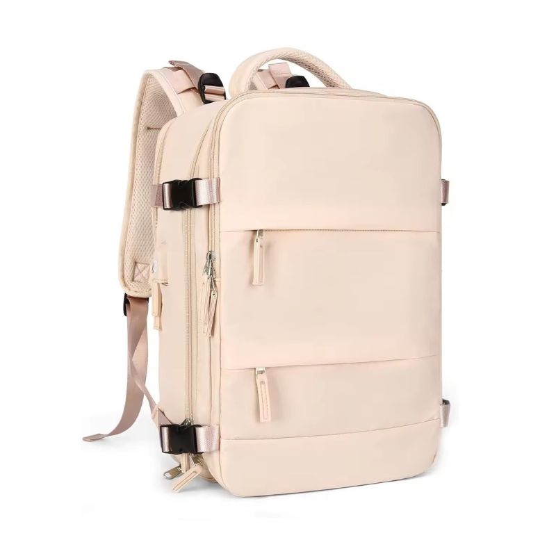 Раница за пътуване с отделение за лаптоп, 31х46х17 см, Бежова