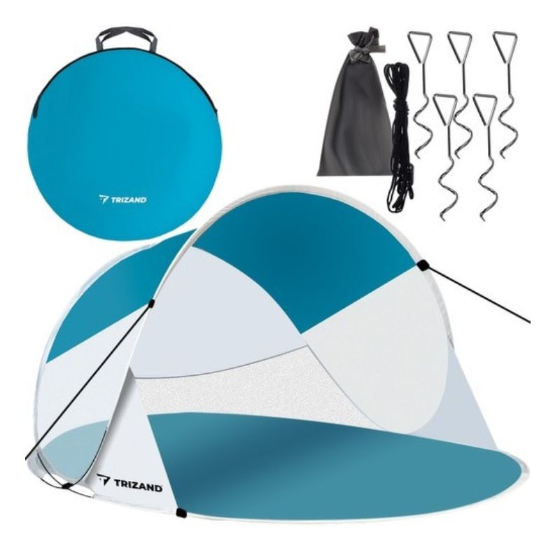 Голяма Плажна къмпинг палатка, 2-местна, автоматично разгъване