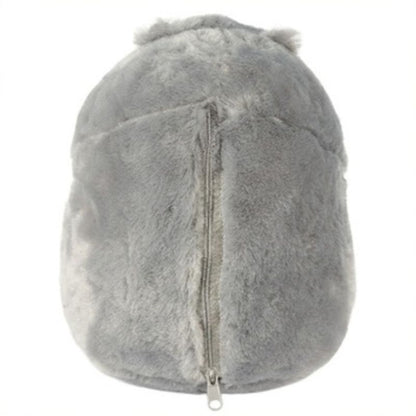 3 в 1 - Плюшена играчка Хамстер, възглавница и одеяло Kruzzel, сиво