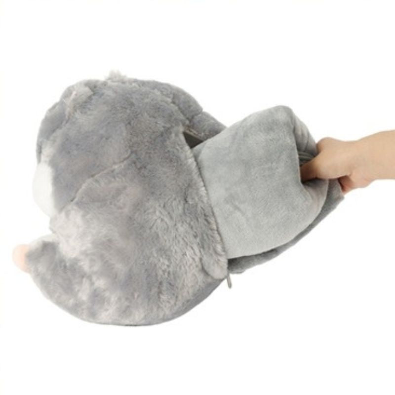 3 в 1 - Плюшена играчка Хамстер, възглавница и одеяло Kruzzel, сиво