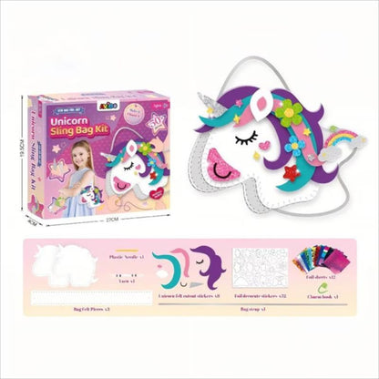 Творчески комплект за шиене и лепене за момичета, Създай своя собствена чанта Еднорог