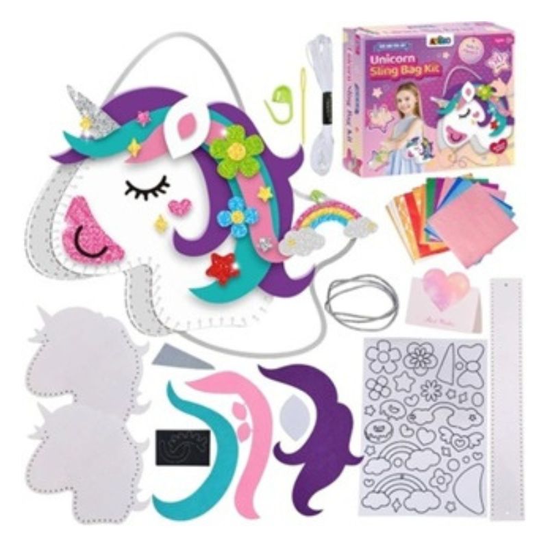 Творчески комплект за шиене и лепене за момичета, Създай своя собствена чанта Еднорог