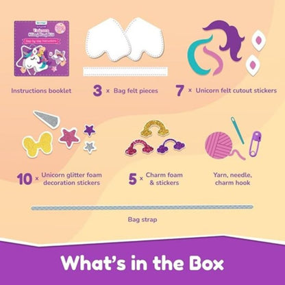 Творчески комплект за шиене и лепене за момичета, Създай своя собствена чанта Еднорог